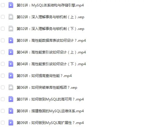 数据库Mysql/SQLServer数据库设计 架构设计教程源码(30套)