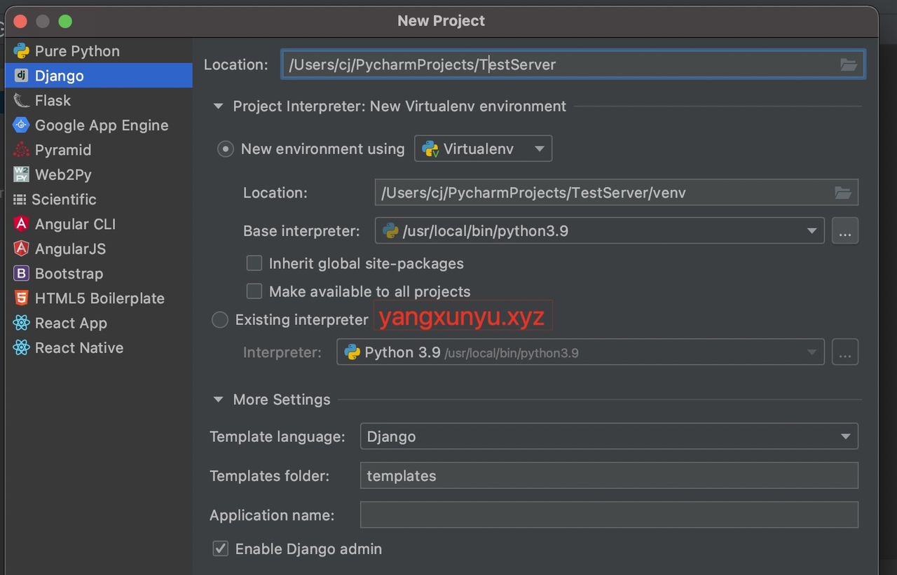 搭建Django后台管理前端API接口(本地)
