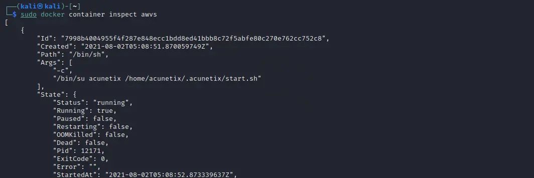 Kali安装Docker并安装awvs
