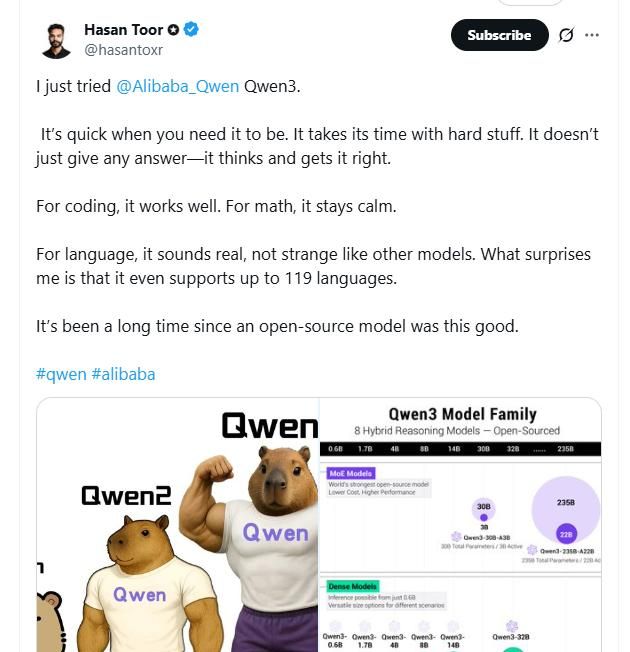 阿里通义 Qwen3 上线 ,开源大军再添一名猛将