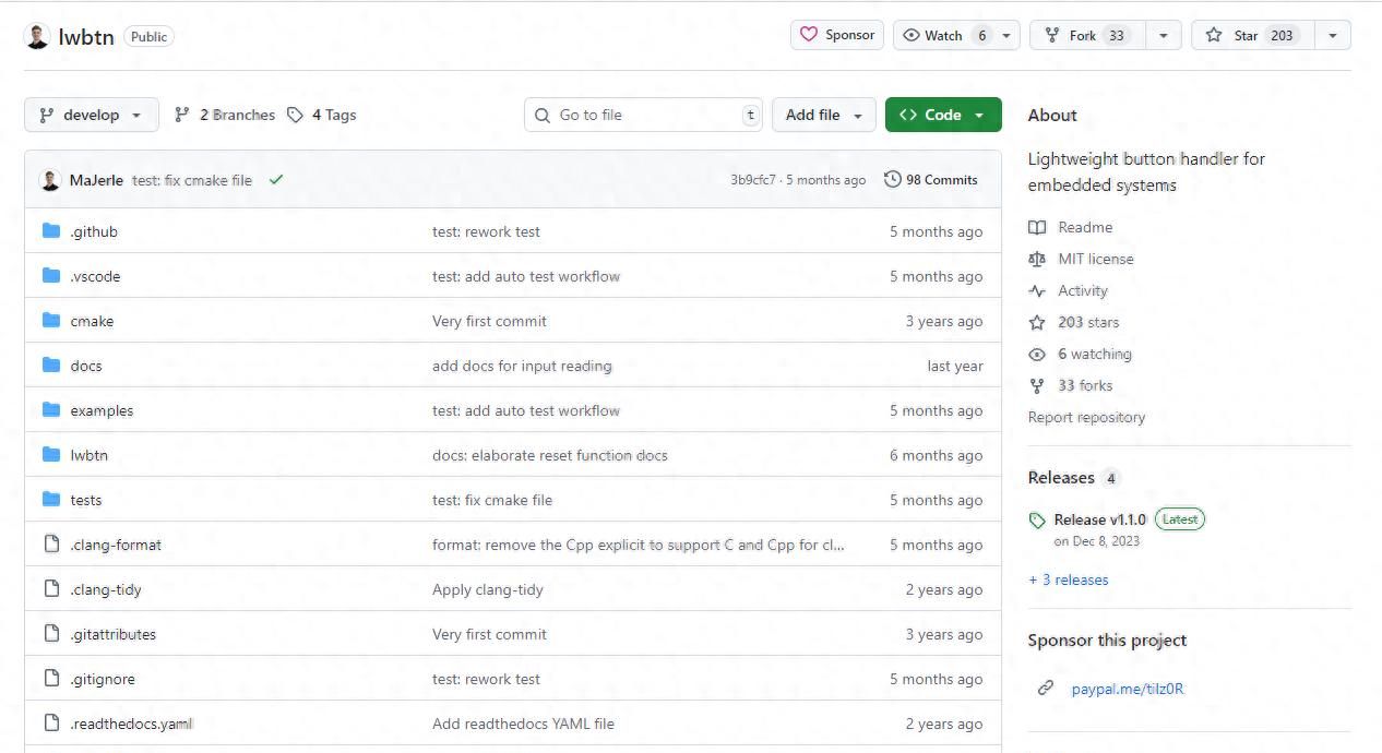 嵌入式中一个轻量级的按键管理库！