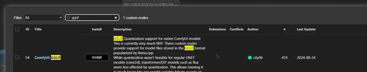 ComfyUI : Flux-低配模型(NF4,GGUF)
