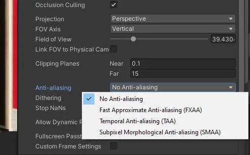Unity 相机 相机的通用参数
