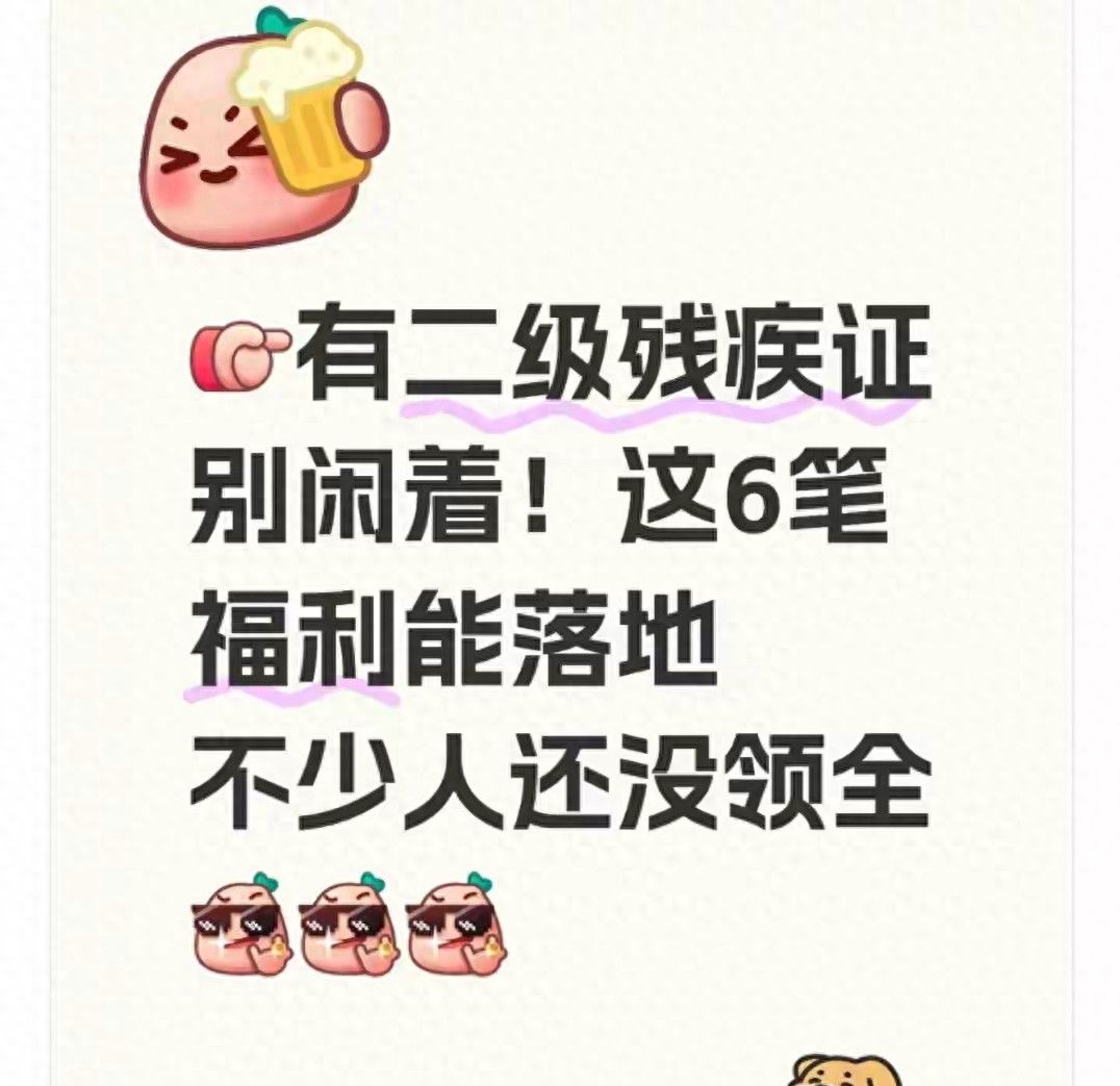 二级残疾证别浪费！这6笔福利真金白银很多人领不全速看申请细节