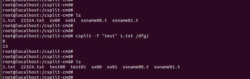 linux基础命令之csplit命令