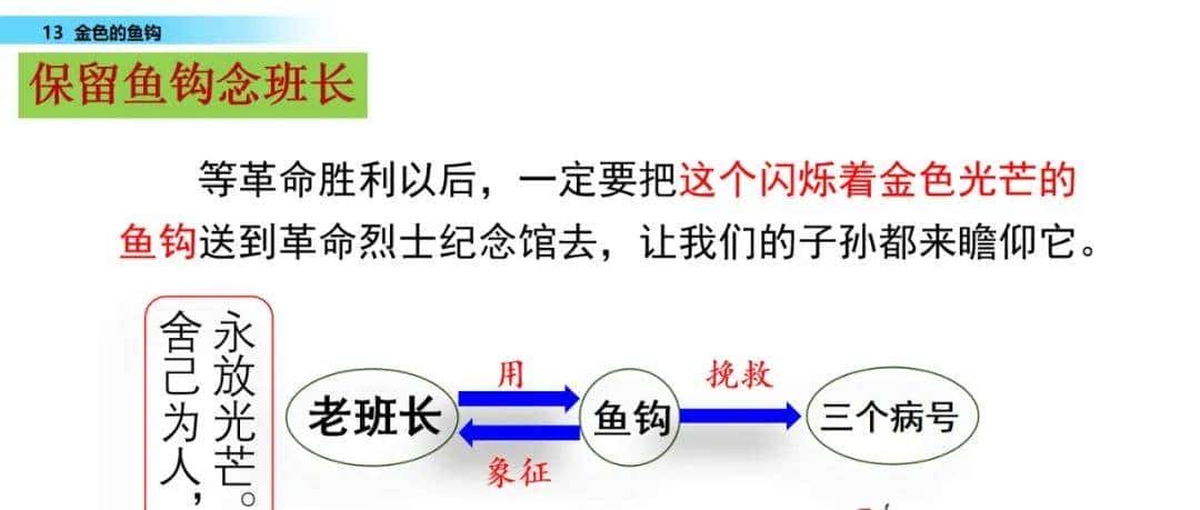 部编六年级语文下册第13课《金色的鱼钩》知识点及课堂测试题