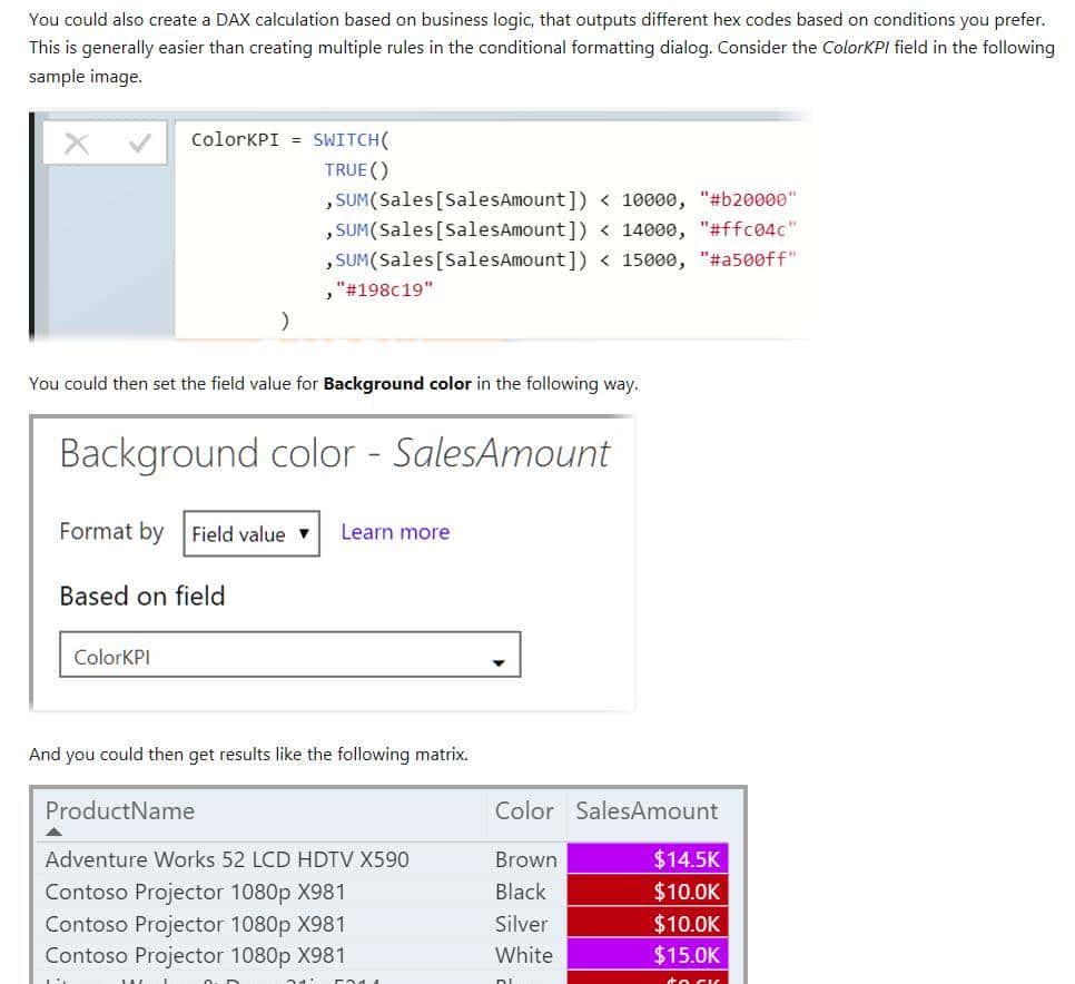Power BI 度量值控制条件格式，以及自定义条件格式中的SVG图标