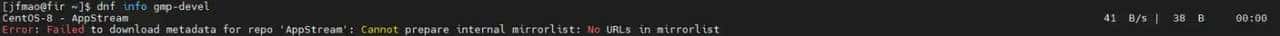 Error: Failed to download metadata for repo ‘AppStream’