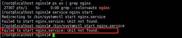 CentOS7下启动nginx失败Failed to start nginx.service: Unit not found.
