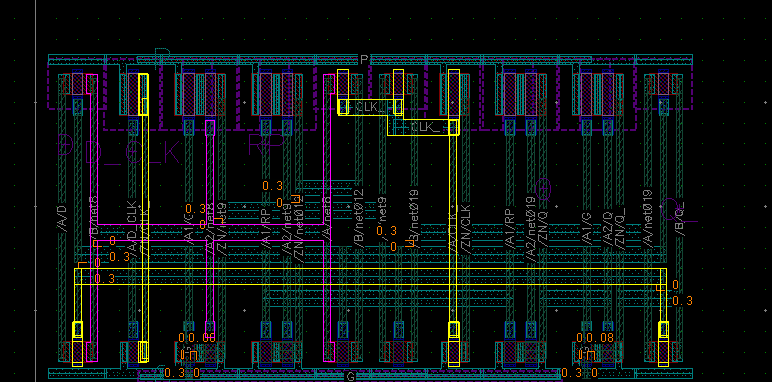 layout常用操作，DFF触发器版图为例