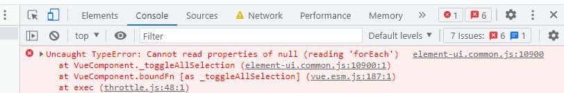 element-ui表格组件el-table多选时报错
