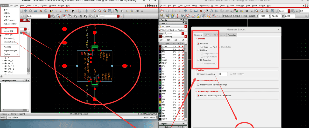 layout常用操作，DFF触发器版图为例