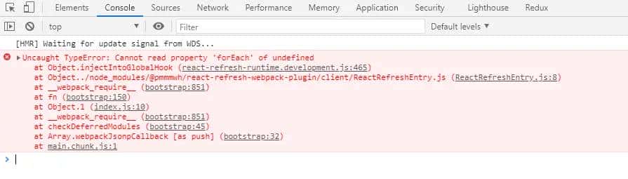 react-devtools开发者工具版本过低导致的Cannot read property 'forEach' of undefined react-refresh