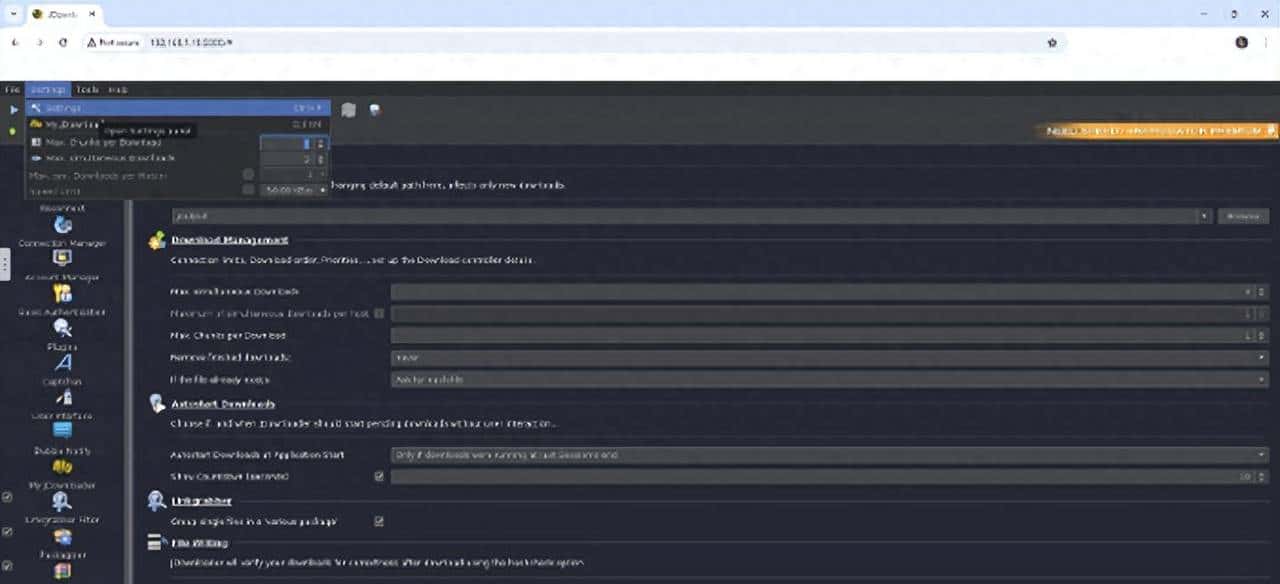 docker-jdownloader-2:浏览器用下载神器