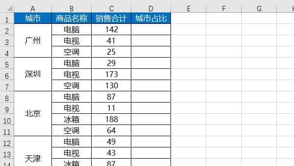 合并单元格下的分组占比这个坑怎么填?
