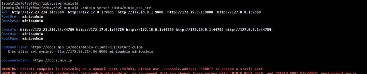 minio_linux部署minio,MINIO_ACCESS_KEY and MINIO_SECRET_KEY are deprecated,