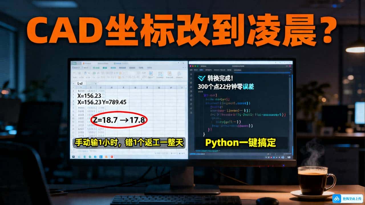 凌晨 2 点改 CAD 坐标？Python20 分钟搞定 100 个 附免费工具！