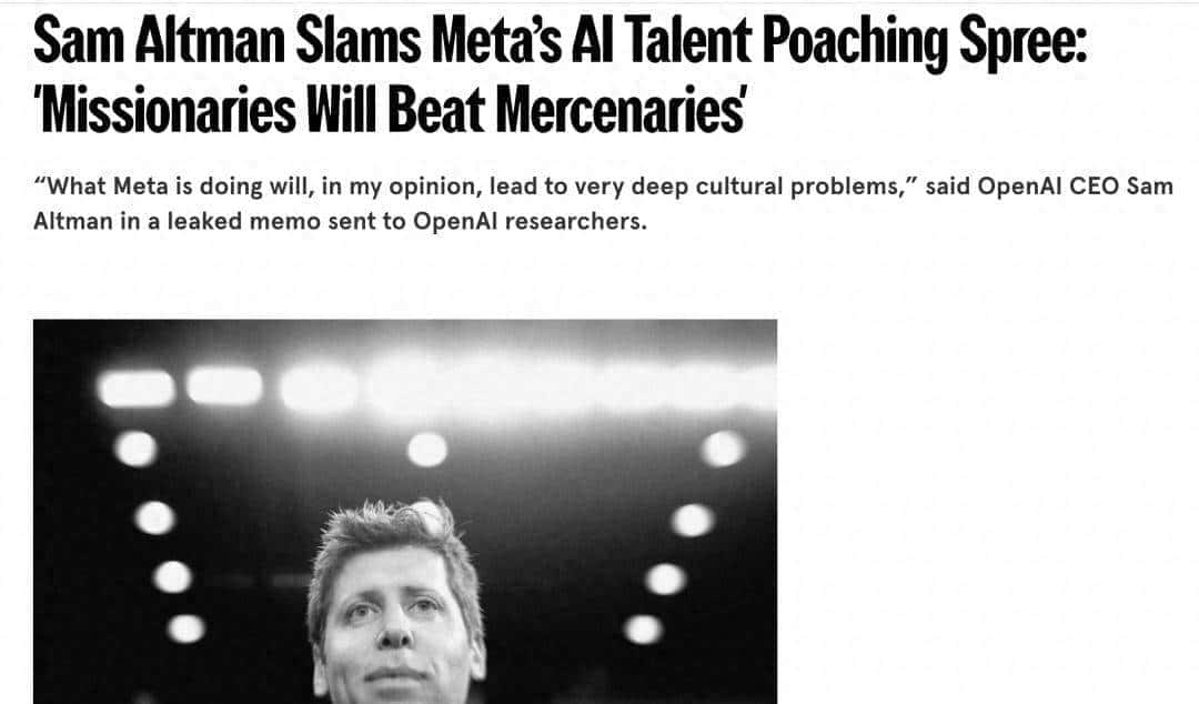 Altman 嘲讽 Meta 挖走的不是顶尖人才，OpenAI 高管首曝内幕：ChatGPT 如何让我们一夜“封神”