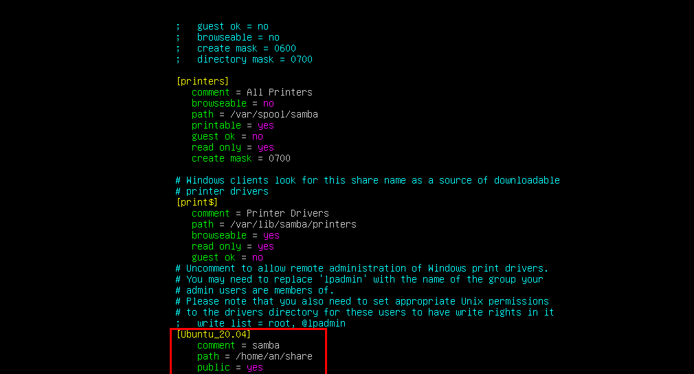 【Linux】Ubuntu 配置 samba 服务