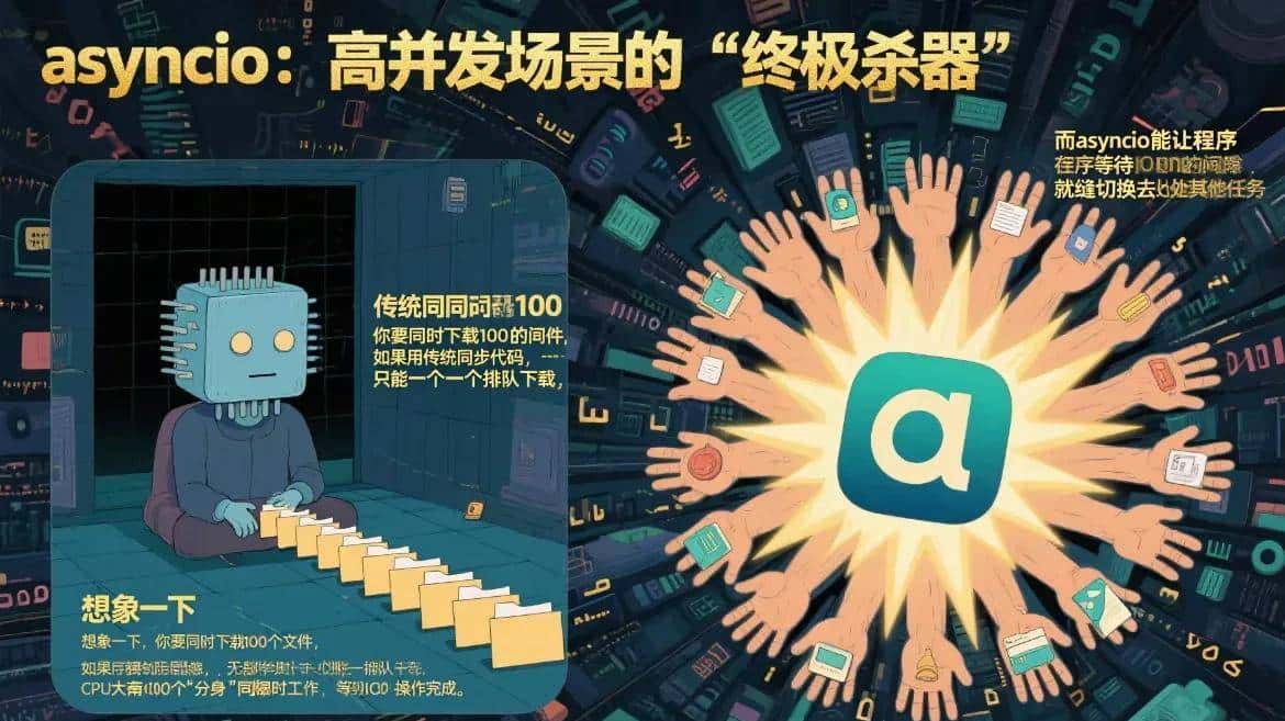 Python必学!3步解锁asyncio异步编程 性能直接狂飙10倍!