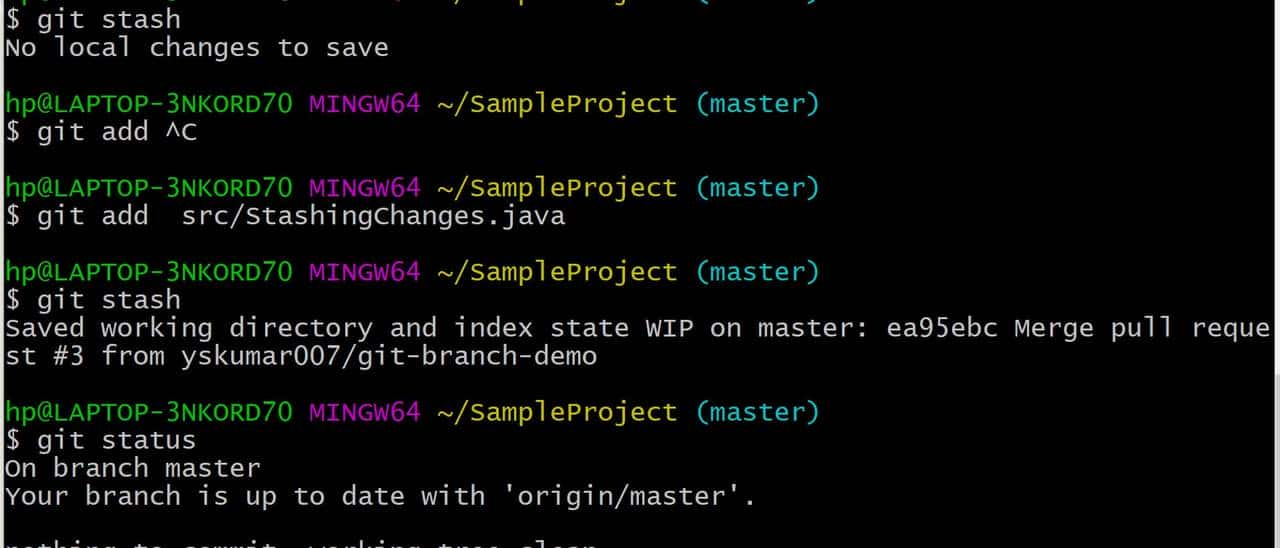 git stash的那些事儿