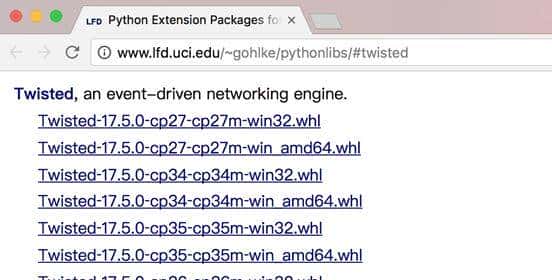 「从零开始Python爬虫」1.8.2 Scrapy的安装