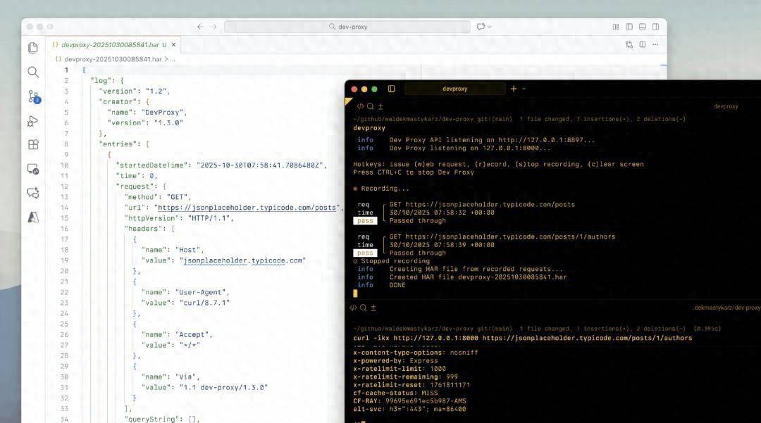 DevProxyv1.3.0：HAR文件支持、LLM交互追踪、API测试能力优化