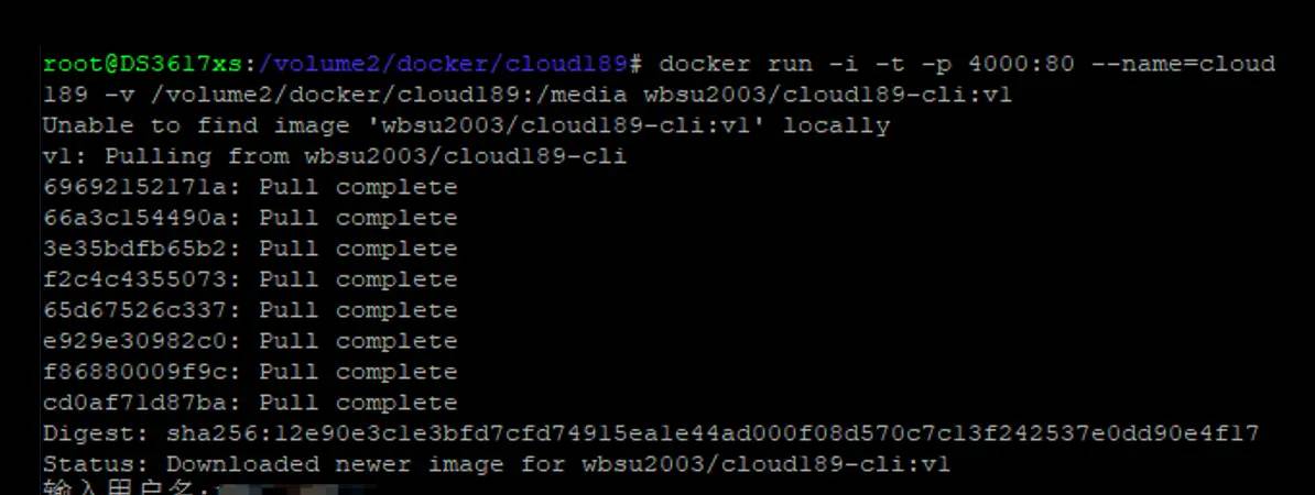 在群晖上使用天翼云盘