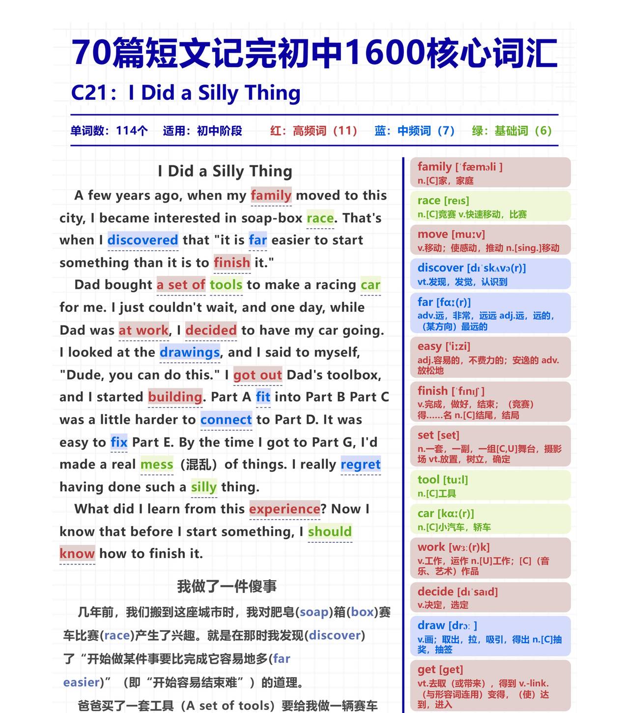 初中娃记单词总翻车？这篇 “傻事” 短文，让单词记得牢、用得活！
