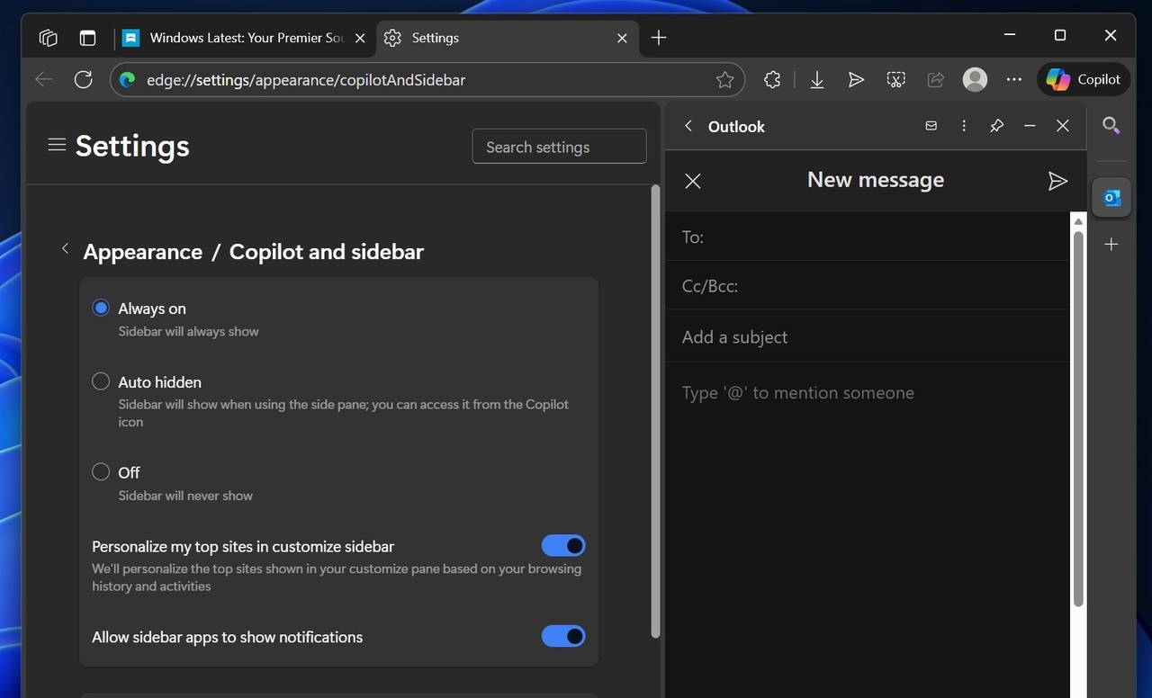 第 322 期:微软 Edge 浏览器计划移除侧边栏应用列表