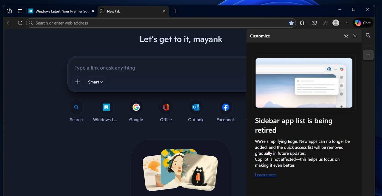 第 322 期:微软 Edge 浏览器计划移除侧边栏应用列表