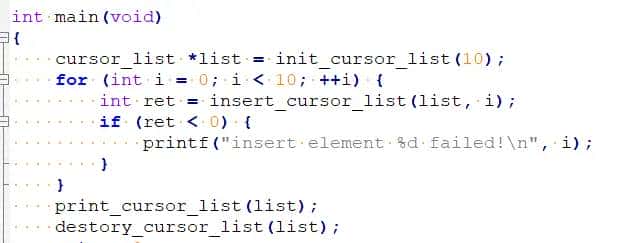 c语言实现实现游标链表