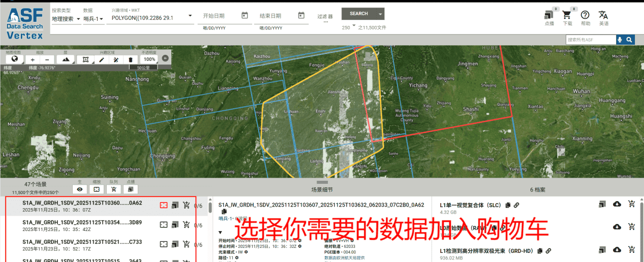 学习反馈:SARscape做DInSAR全流程1——数据下载