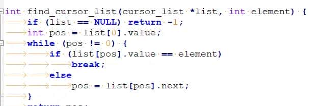 c语言实现实现游标链表