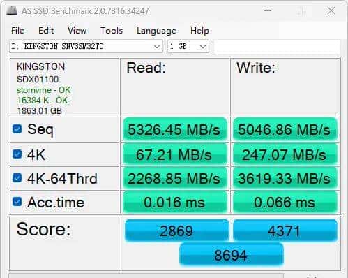 专为游戏掌机打造的扩容利器——金士顿NV3 PCIe 4.0 NVMe M.2 2230固态硬盘2TB测试