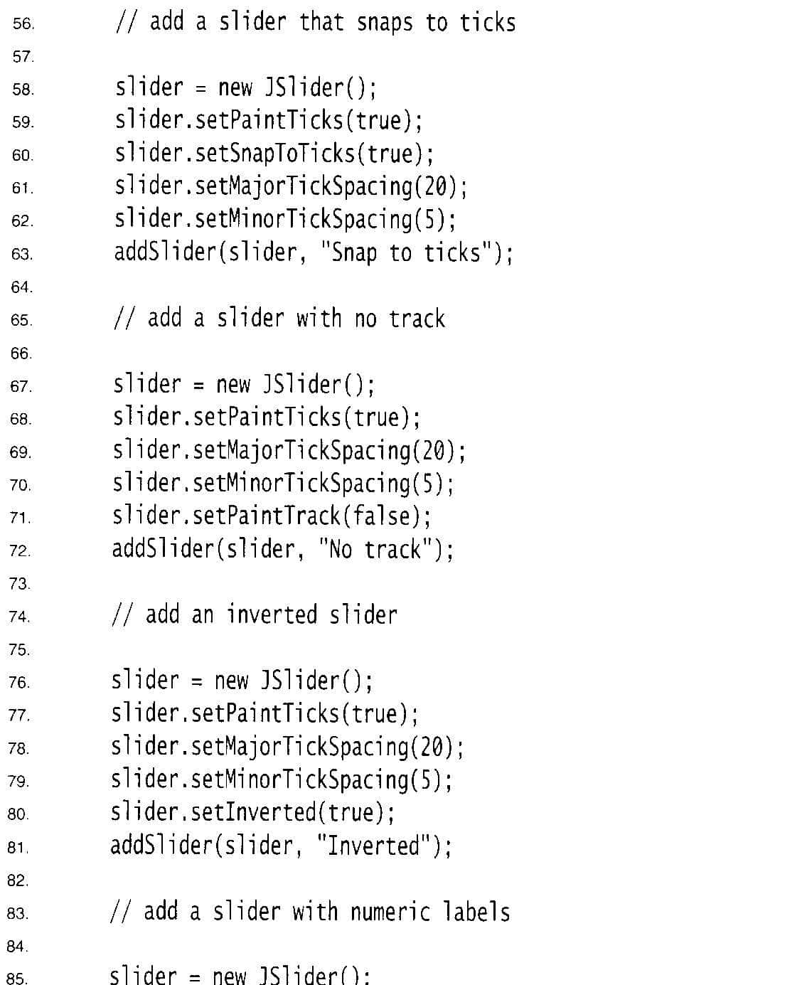 Java Swing用户界面组件：复选框+ 滑块+组合框+边界+单选按钮