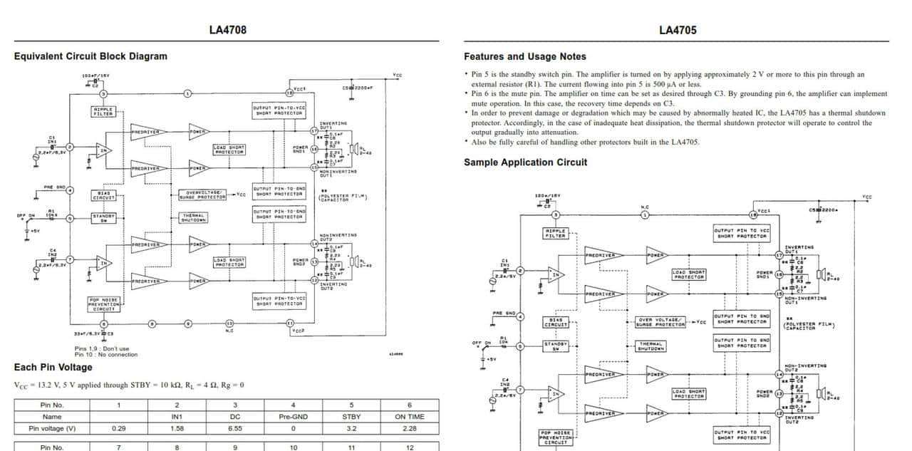 鲜有人知并且音质超好的25WX2/LA4705/4708HIFI功放芯片电路图