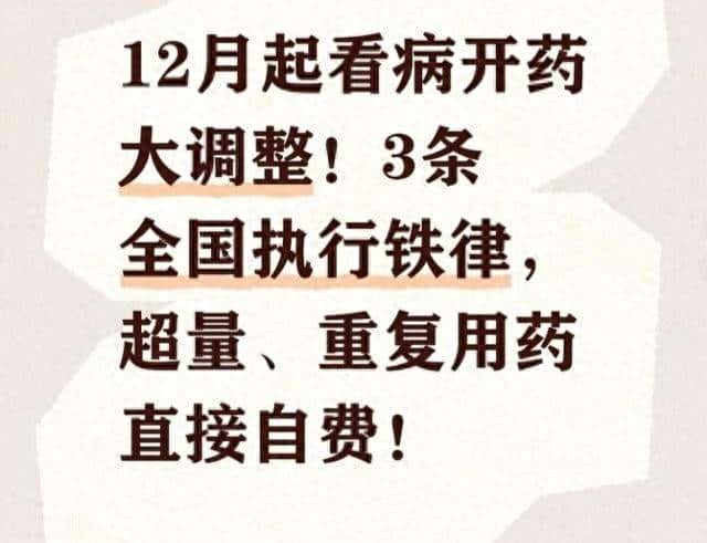 12月起看病开药大调整