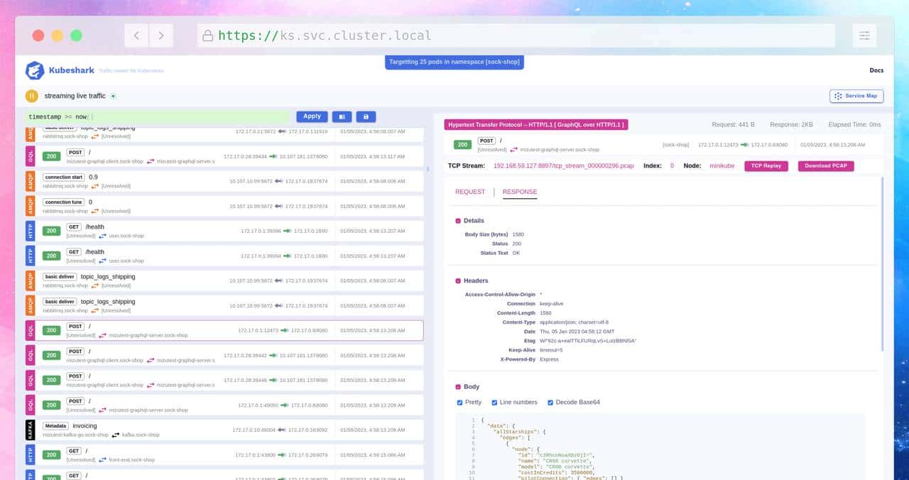 Kubeshark —— Kubernetes 的 Wireshark,流量可视化太爽了!