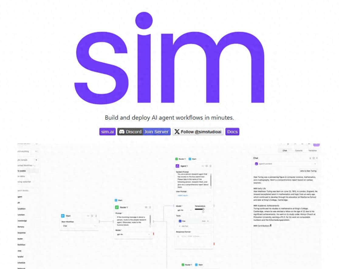 Sim:开源的AI Agent工作流构建工具,让LLM开发更高效