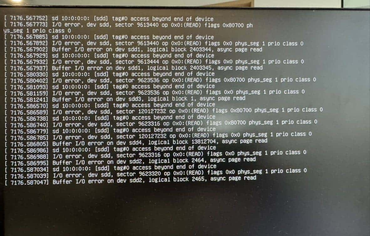 Ubuntu在强制重启后出现问题，---[ end kernel panic - not syncing: Attempted to kill init! exit code=0x00000100]-