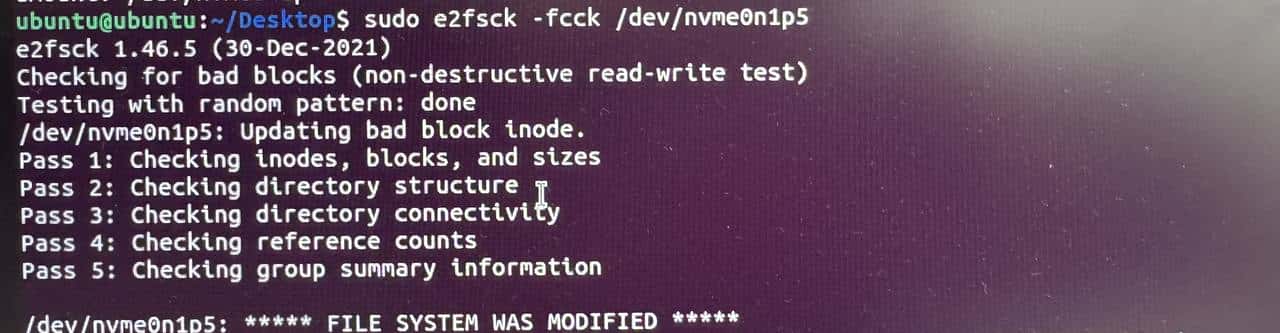 Ubuntu在强制重启后出现问题，---[ end kernel panic - not syncing: Attempted to kill init! exit code=0x00000100]-