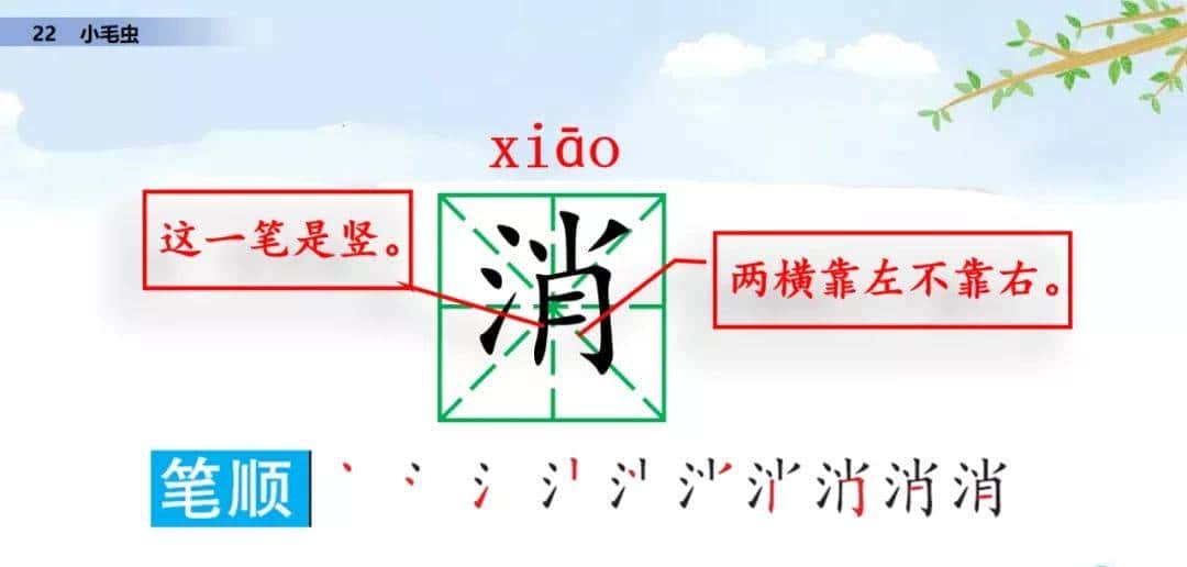 二年级下册语文课文22《小毛虫》图文详解及同步练习