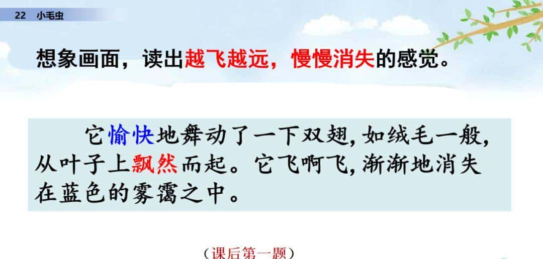 二年级下册语文课文22《小毛虫》图文详解及同步练习