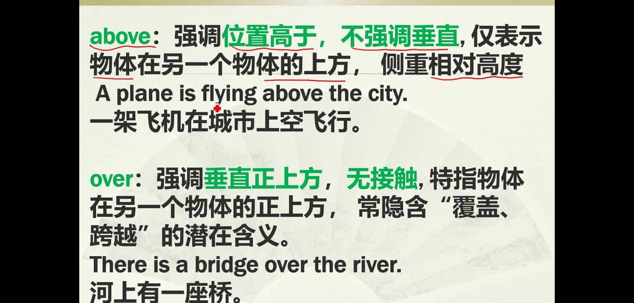 on,  above 还是over ?