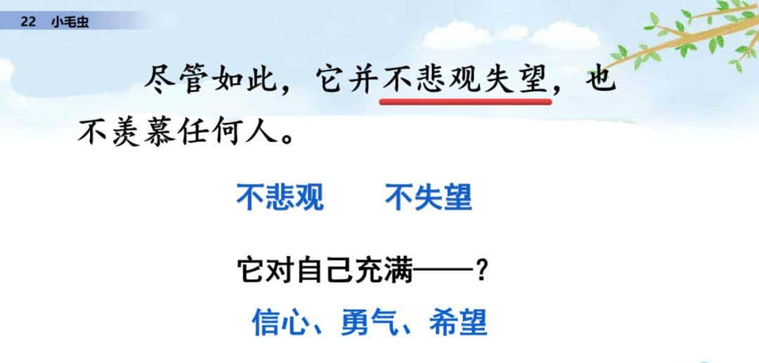 二年级下册语文课文22《小毛虫》图文详解及同步练习