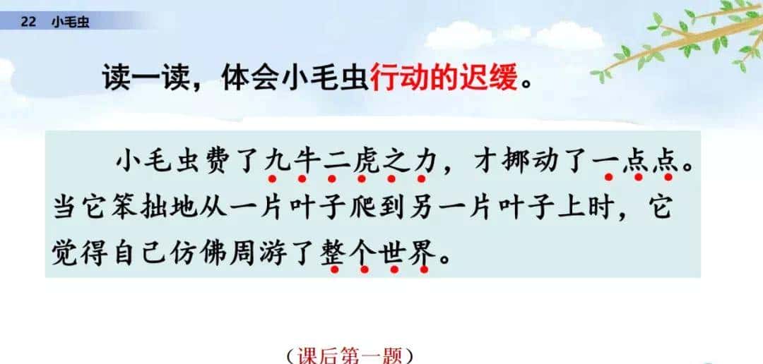 二年级下册语文课文22《小毛虫》图文详解及同步练习