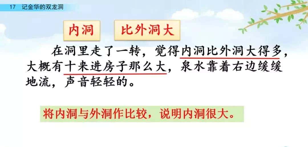 四年级下册语文第17课《记金华的双龙洞》图文详解及同步练习