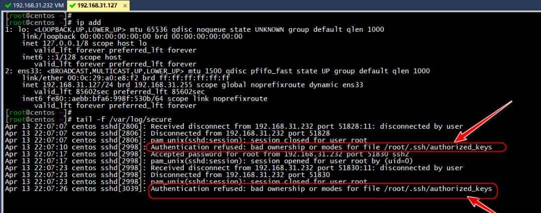 SSH免密码登陆时出现bad ownership or modes for file报错的解决过程