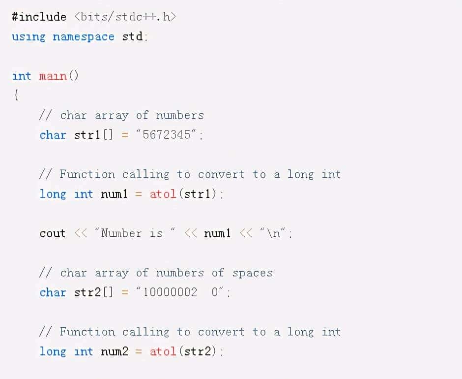 C/C++编程笔记：atol，atoll和atof函数
